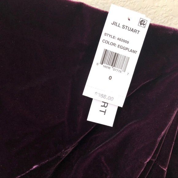 NWT! Jill Stuart Velvet Mini Puff Sleeves Dress 0 - Picture 5 of 6